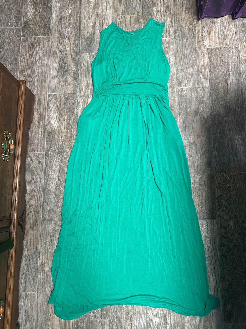 Classic Sleeveless Green Maxi Dress